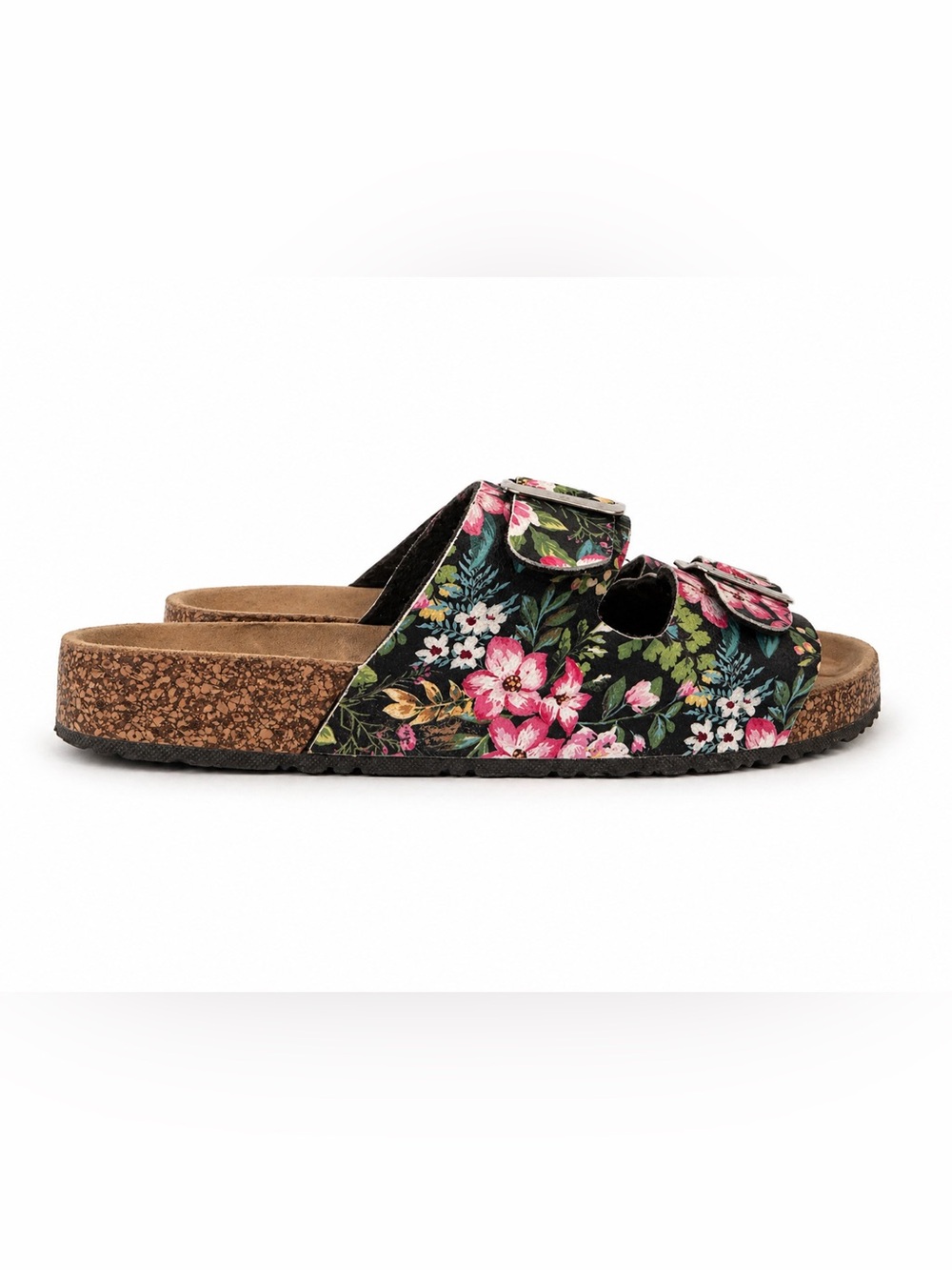 Floral Double Buckle Comfort Slide Sandals Women's Size 10 Birkenstock Inspired - Picture 4 of 7